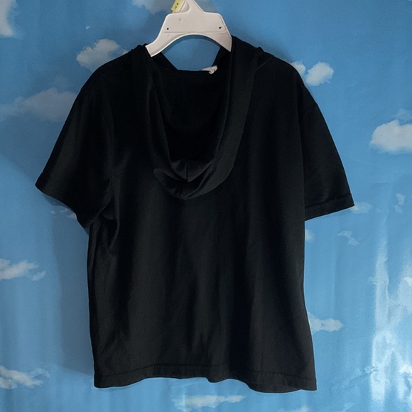Black Short Sleeve Hoodie - Picture 2 of 2